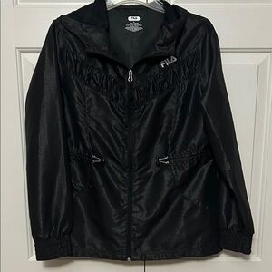 Fila Shiny Black Hooded Jacket